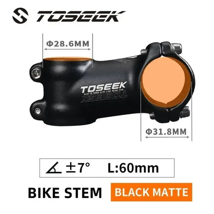 TOSEEK Bicycle Handlebar Stem 60/70/80/90/100mm MTB Stem 28.6mm 31.8mm Negative Power Mtb Lightweight Road Bike Table