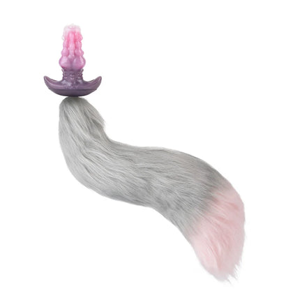 FAAK Wearable Butt Plug Strapon Silicone Anal Plug with Large Tail Wireless Control Vibrator size S M L BDSM Flirting Sex Toys