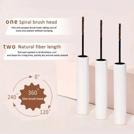 Black Brown Mascara Slim Brush Head Long Curled Eyelash Lift Cream Not Easy To Smudge Lashes Lengthening Pigment Big Eyes Makeup