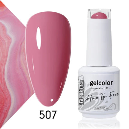 Arte Clavo Red Color Series Nail Polish UV Soak Off Varnish 15ml Manicure Nail Art Long-lasting Hema Tpo Free Gel Nail Polish