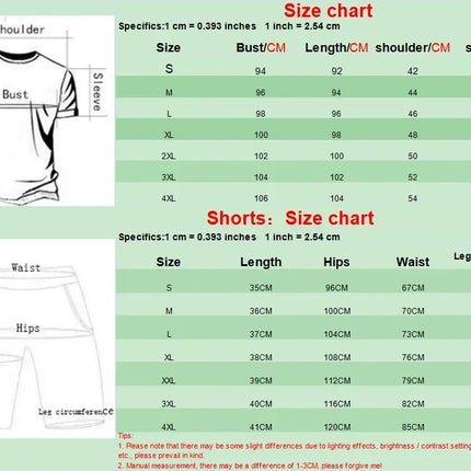Summer Popular Men's T-shirt+shorts Suit Men Sports Suit Printing Casual Fashion Short-sleeved T-shirt Set Men Joggers Suit Set