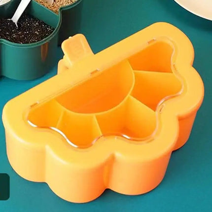 6 Grids Seasoning Box And Container With Clear Lid And Scoops Seasoning Storage Container For Salt Sugar Cruet