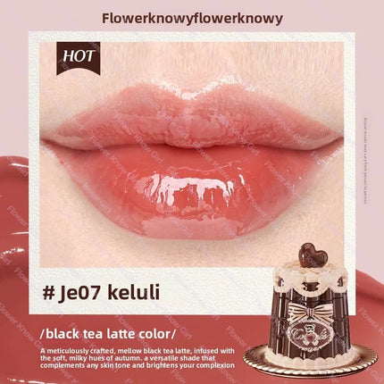Flower Knows Midsummer Fairytales Series Mirror-shaped Lip Gloss Moisturizing And Non-sticky Lipstick
