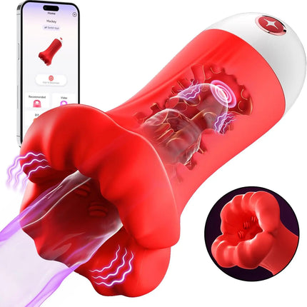APP Automatic Male Masturbator Cup Penis Pump Sex Toys for Men Male with 9 Sucking Thrusting Vibrating Modes Blowjob Sex Toy 18