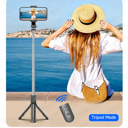 Bluetooth Selfie Stick Tripod Desktop Stand, Phone Holder, Wireless Remote Shutter, for iPhone Android, Option with Fill Light