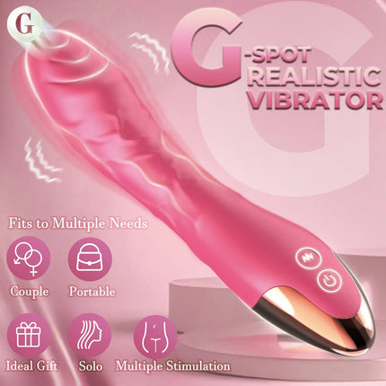 G Spot Vibrator Sex Toys Clitoris Vibrator Anal Stimulator Dildo with 10 Powerful Vibrating Modes Soft Silicone Adult Sex Toy