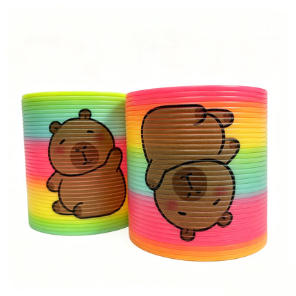 Capybara Design Big Rainbow Slinky Toy Set Flexible Magic Spring Coil Fidget Toy for Kids 1 3 6pcs Options Perfect Holiday Gift