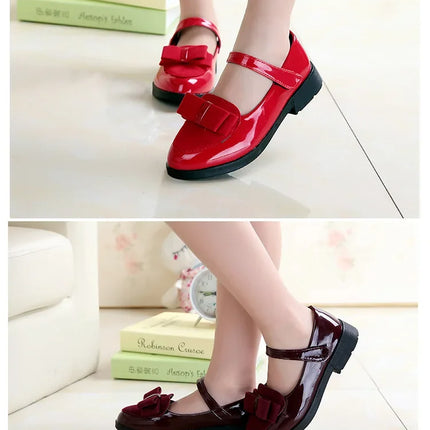 Girls Flats Children Princess Shoes With Bow-knot Sweet Kids Mary Janes Elegant Classic British Style Fashion 2024 Autumn 27-38