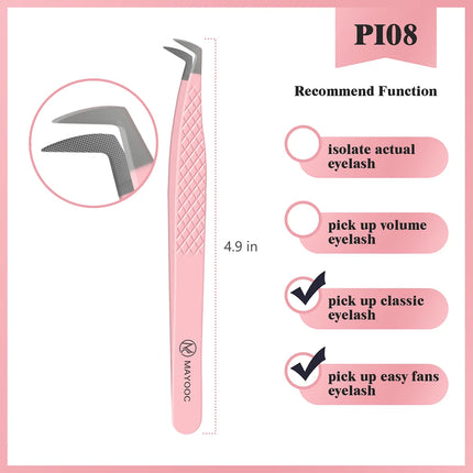 Eyelash Extensions Tweezers  With Fiber Tips Lash Artists High Precision Superhard Anti-Static Tweezer Makeup Tools Custom Logo