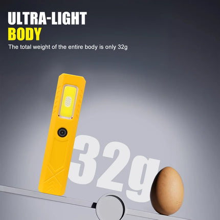 Portable RechargeableLED COB Dual Light Source Handheld Flashlights With 6 Lighting Modes/Magnet Mini Clip Flood Work Light
