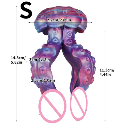 Soft Silicone Tentacle Jellyfish Dildo Animal Penis Dick Anal Plug Butt Expander Adult Erotic Sex Toys Men Women Masturbation