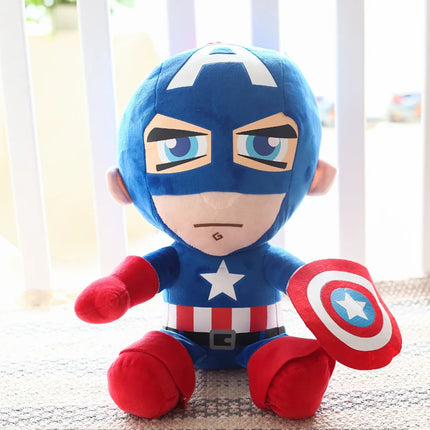 Big Size Cartoon Super Hero Plushies Captain America Spider Man Iron Man Doll Soft Stuffed Anime Plushies Birthday Gifts Kids