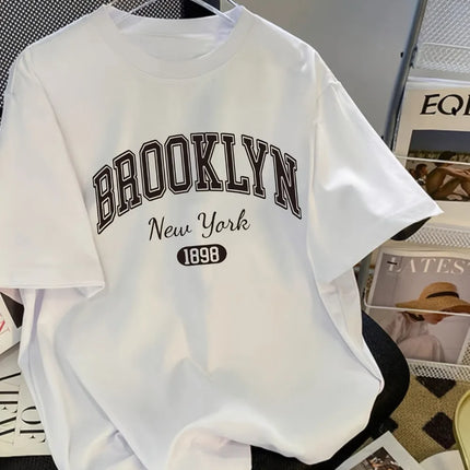 Brooklyn New York 1898 Women's T-shirt Graphic T-shirt Girl Y2K Short-Sleeved Casual Fashion Top Quality T-Shirt
