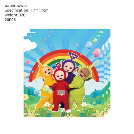 Teletubbies Theme Birthday Party Decoration Animation Plates Tablecloth Balloons Cake Decoration Kids Birthday Party Supplies