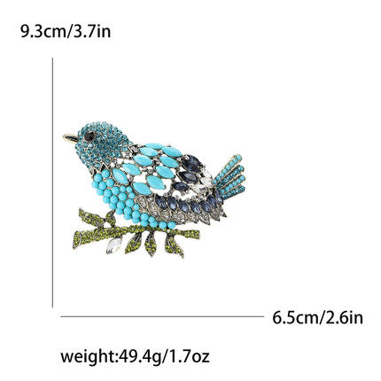 Classic Rhinestone Bird Brooches for Women Unisex Enamel Animal Pins Office Party Friend New Fashion Gifts Jewelry Accessories