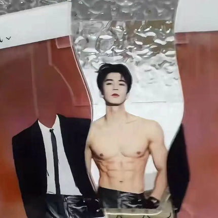 TV Drama Zhu Yu Peripheral Handsome Zhang Linghe Muscle Reveal Pull Tab Card Acrylic Pulling Keychain Exquisite Collection Gift