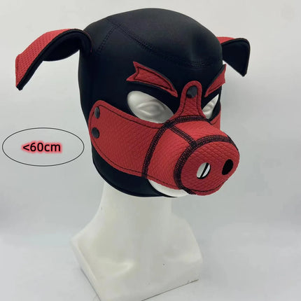 Slave Roleplay Erotic Costumes of Leather Pig Head Hood Mask for Men Gay Bdsm Bondage Pet Play Headgear Sex Toy Exotic Accessory