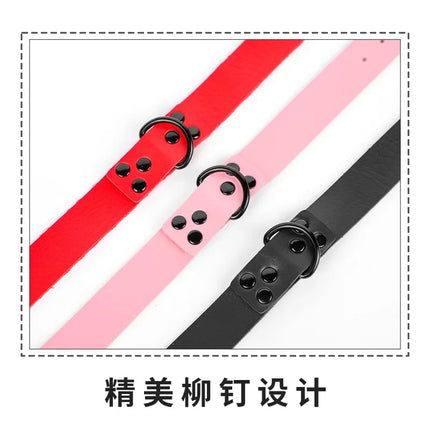 Faux Leather Choker Collar Sex Tools For Couples Adult Games Sex Products Chain Couple BDSM  Sex Toys For Woman