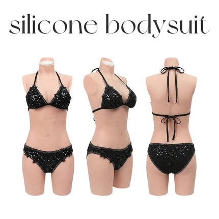 KUMIHO Fake Vagina Breast Form 2TH GEN Silicone Bodysuit D Cup Fake Boobs Silicon Body Transgender Crossdresser Cosplay Shemale