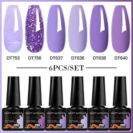 6pc Nail Gel Polish Set DIY Nail Art Semi Permanent UV LED Gel Kit For Nails Decoration Manicure Soak Off Painting Vernis Design