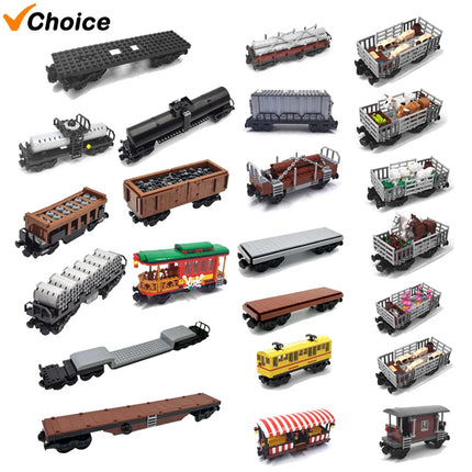 All DIY Train Toys Technical Parts MOC City Creative Idea Train Track Base Wheel Building Blocks Bricks Assembled Kids Gifts Hot