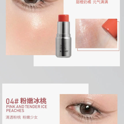 Kaxier Sheer Highlighter Stick Transparent Dewy Natural Look Brightening Pearlescent Blush Cream Contouring Stick