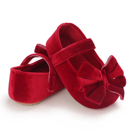 Fashionable Red Baby Shoes for Newborn Girls Cloth Bottom Elegant Noble Casual First Walking Shoes