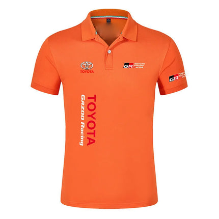 2026 Toyota GR Racing Logo Print Men's High Quality Lapel Collar Ice Silk Top Fashion Business Quick-Dry Absorb Sweat Polo Shirt