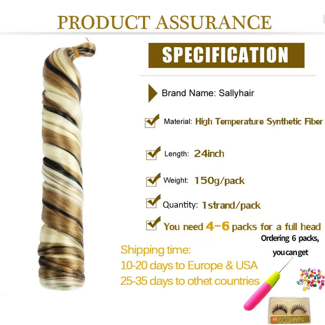 Synthetic 18-inch French Curls Braiding Hair Crochet Braids 45cm Ombre Braiding Hair Curls 150g Pre-Stretched Extensions Bulk