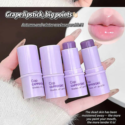 Cappuvini Grape Lip Balm Solid Color Moisturizing Hydrating Students Affordable Lip Care Autumn and Winter Anti-Cracking Essential