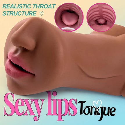 Realistic 3-in-1 Male Sex Doll Cup with 3D Texture Strong Suction Massager Pocket Genital Fun Toy for Adult Entertainment