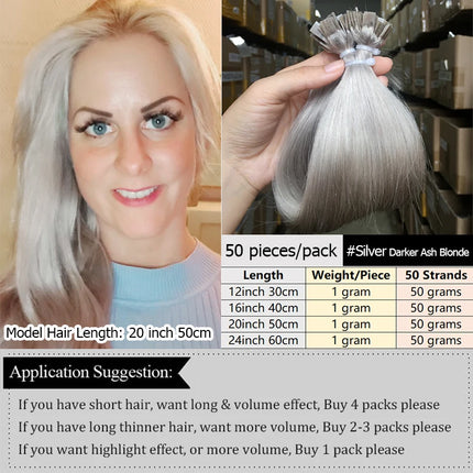 White Blonde 1001# Flat Tip Hair Extensions Keratin Human Hair Extension Fusion Hair 1x0.8cm Bond 12-24inch Non-Remy 1g/strand