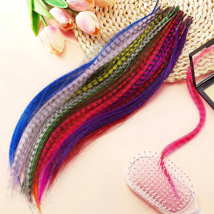 50Roots 16 Inch I-Tip Colorful Feather Hair Extension, Straight Synthetic Fiber,For carnival Music Festival,Christmas party