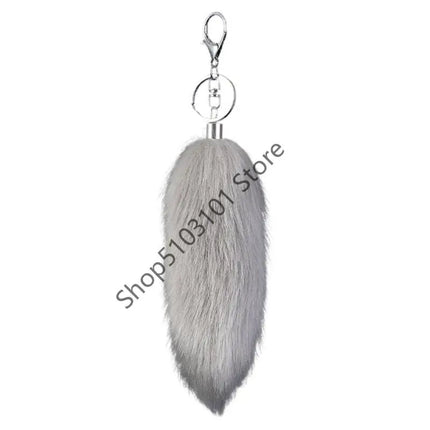 16cm Foxes Tail Keychain Faux Furs Foxes Tail Keyring Soft Furry Bag Hangings Charm Pendant Key Handbag Pendant Accessorise