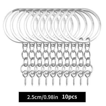 Metal Keychain Kits Metal Key Ring with Jump Rings/Lobster Clasp/Screw Pins Connector Accessories for DIY Jewelry Making