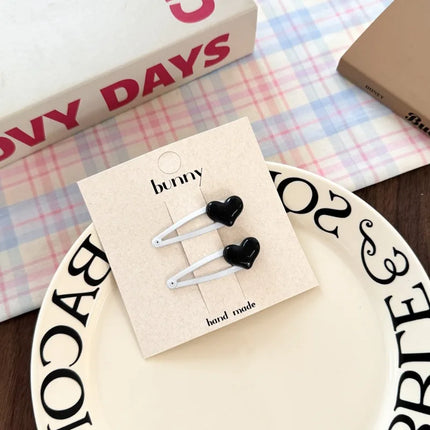 New Versatile Baby Hair Clips Simple Shiny Sweet Cool Heart-shaped BB Clip Girls Headwear Side Bending Hairpins Hair Accessories