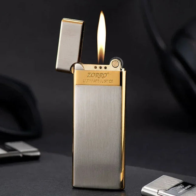 Zorro 636 Metal Ultra-Thin Butane Gas Inflatable Grinding Wheel Lighter Holiday Gift Smoking Accessories Men's Small Tools Gift