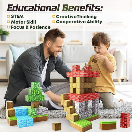 Magnetic Blocks 200pcs - Educational Sensory Montessori Toy