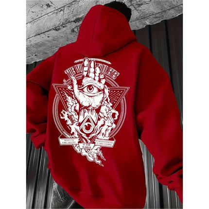 Ling Moyun'S Selected Spring And Autumn Essential Hooded Pullover Sweatshirt, Fashionable Printed Craftsmanship,