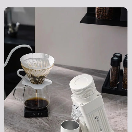 Explorer E55 Pro Electric Coffee Grinder - Household Espresso Small Titanium-Plated Conical Burr for Pour Over