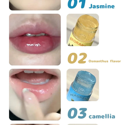 Herorange Lip Flower Elegant Lip Balm Long-Lasting Moisturizing Refreshing Non-Sticky Prevents Dryness and Reduces Lip Lines Primer Christmas Gift
