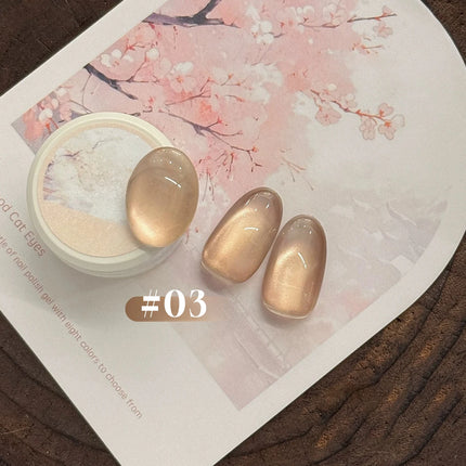 10ML 1-8PCS 2026 New Nude Pink Glass Bead Gel Nail Polish Gold Light Magnet Nude Cat Eye Gel Polish Cute Nails Nail Supplies