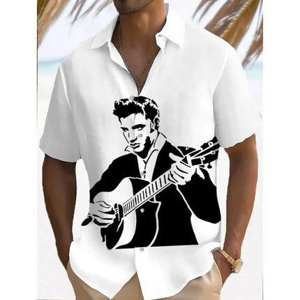 2024 Loose Breathable Hawaiian Shirt Men Clothing Top Character Men's Shirt Summer Casual Fashion Short Sleeved Shirt For Men