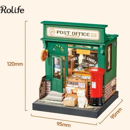 Rolife DIY Miniature House Fancy Tea Yard Kit Muse Bookshop Kit Century Postoffice Kit Sea Holiday Restaurant for Adult