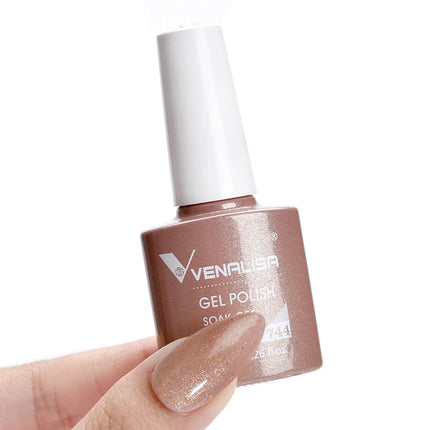 #758 Milky White Venalisa Nail Gel Polish Pearl Color Fall Nails TPO Free Long Wear Diamond Top Soak Off UV LED Gel Nail 7.5ml