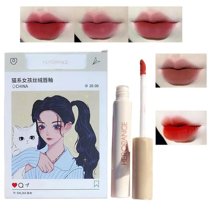 5PCS/set Lipstick Matte Water Light Lip Glaze Cigarette Case Non-stick Cup Long Lasting Lip Gloss Korea Lips Makeup Cosmetic