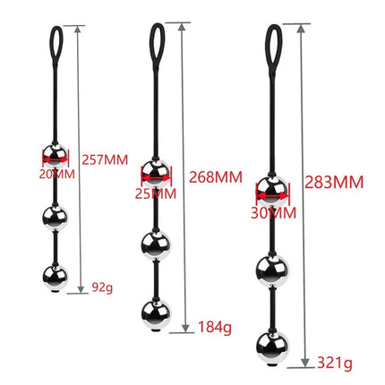 3 Size Metal Anal Beads Butt Plug Silicone Rope Geisha Balls Weighted Vaginal Kegel Exerciser Erotic Sex Toys for Woman