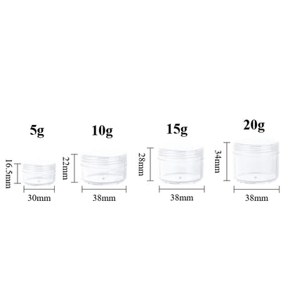 20/30/50pcs 5g 10g 15g 20g Mini Empty Plastic Cosmetic Jar Refillable Portable Container for Eyeshadow Makeup Face Cream Storage