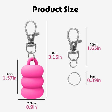 Practical Donut Silicone Keychain Cap Accessories Portable Durable Holder Keyring Compatible For Lipgloss Storage And Balm Cap