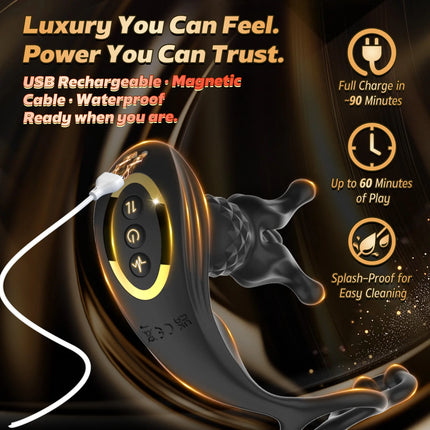 Male Anal Prostate Massager Vibrator Remote Control Thrusting Dildo Vibrating Butt Plug with Cock Ring Sex Toys for Men Women